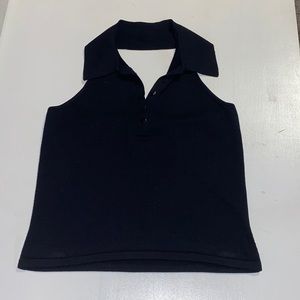 Vintage Black Collared Halter Top